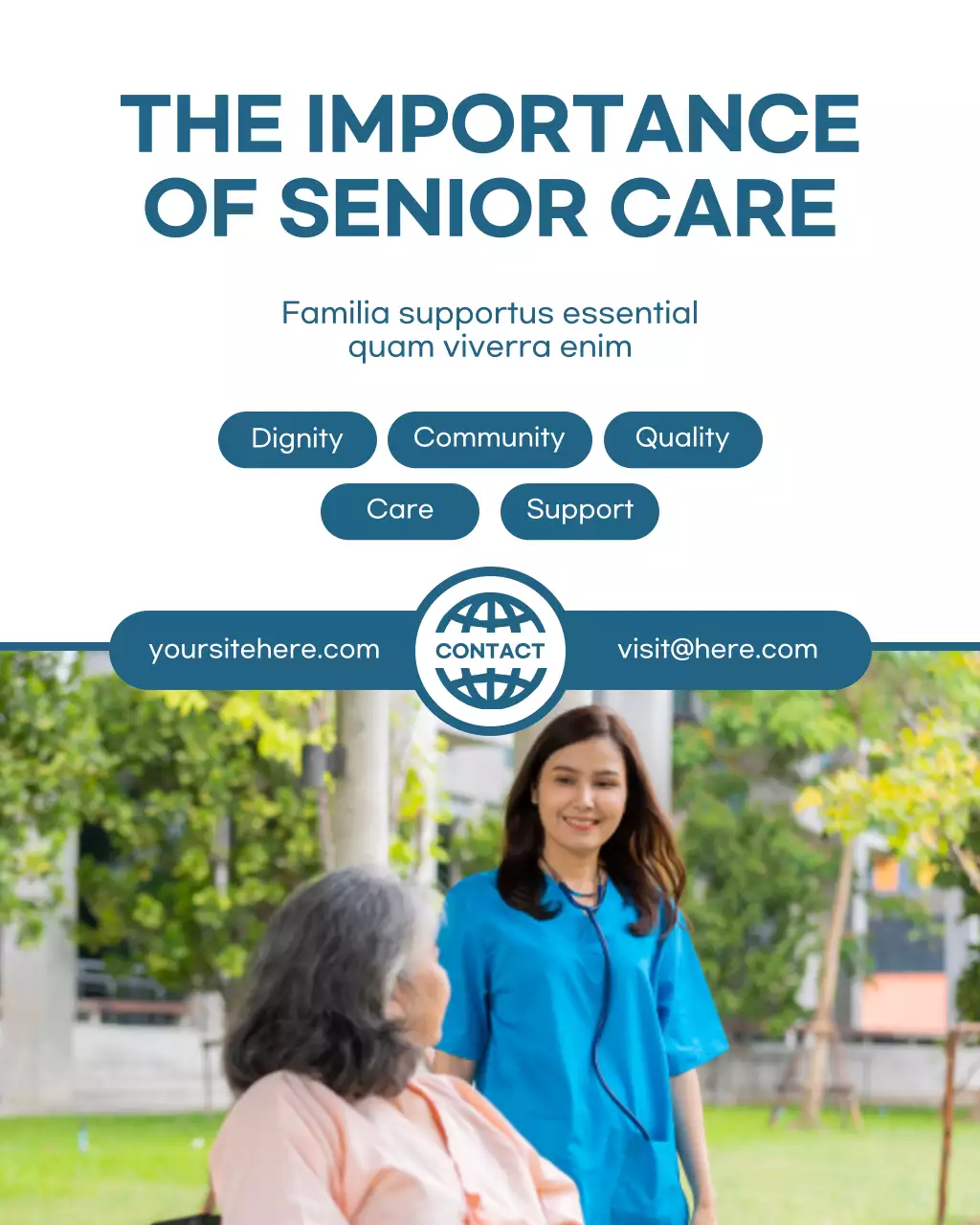 Blue Professional Senior Care Advertisement Instagram Post