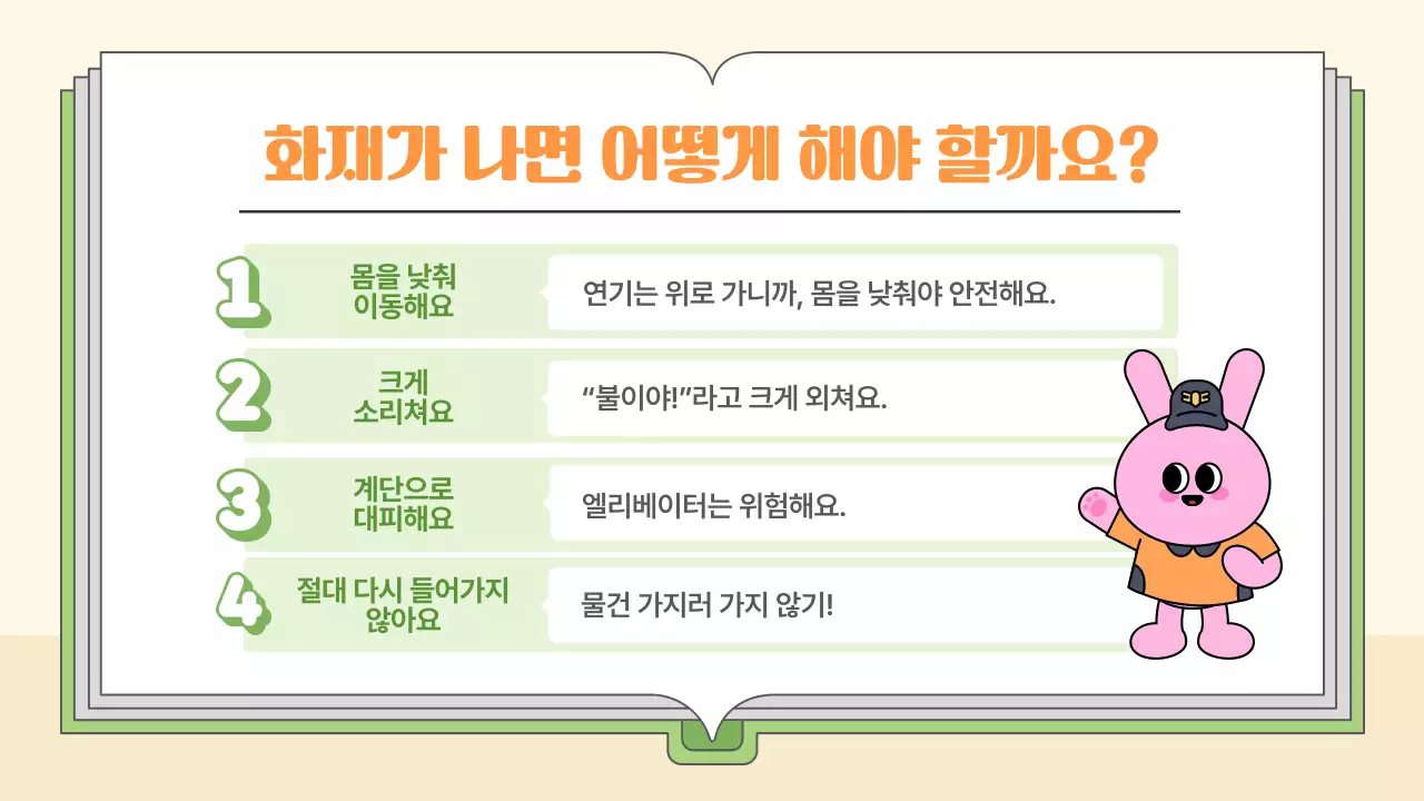 주황 아기자기한 안전 교육