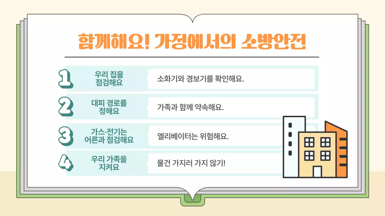 주황 아기자기한 안전 교육