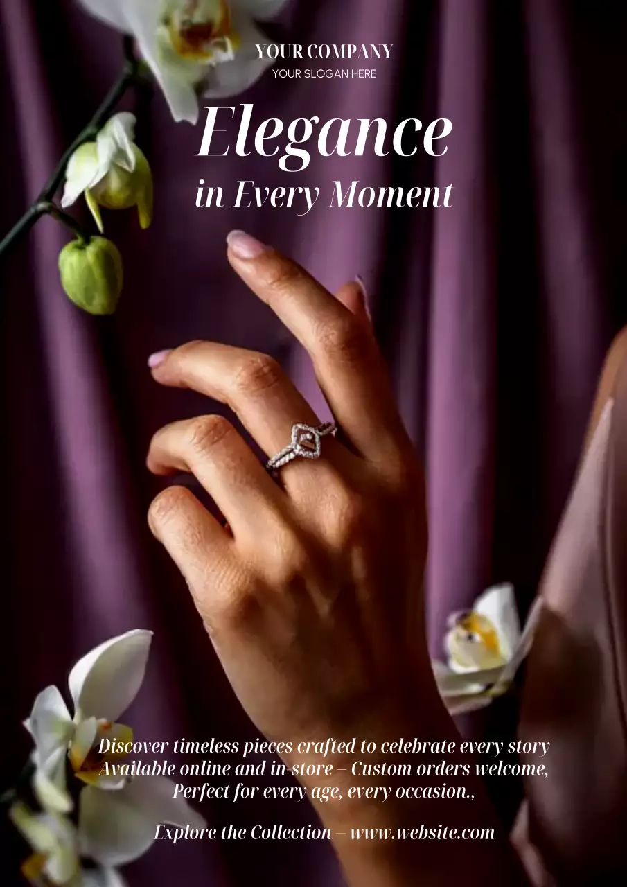 Purple Elegant Jewelry Advertisement Poster