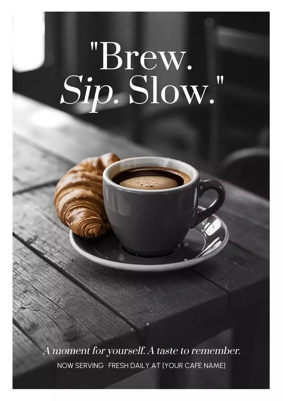 Grey Minimal Coffee Advertisement Poster