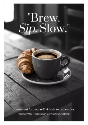 Grey Minimal Coffee Advertisement Poster