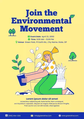 Yellow Modern Environmental Event Invitation Poster