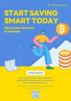 Blue Modern Savings Advertisement Poster