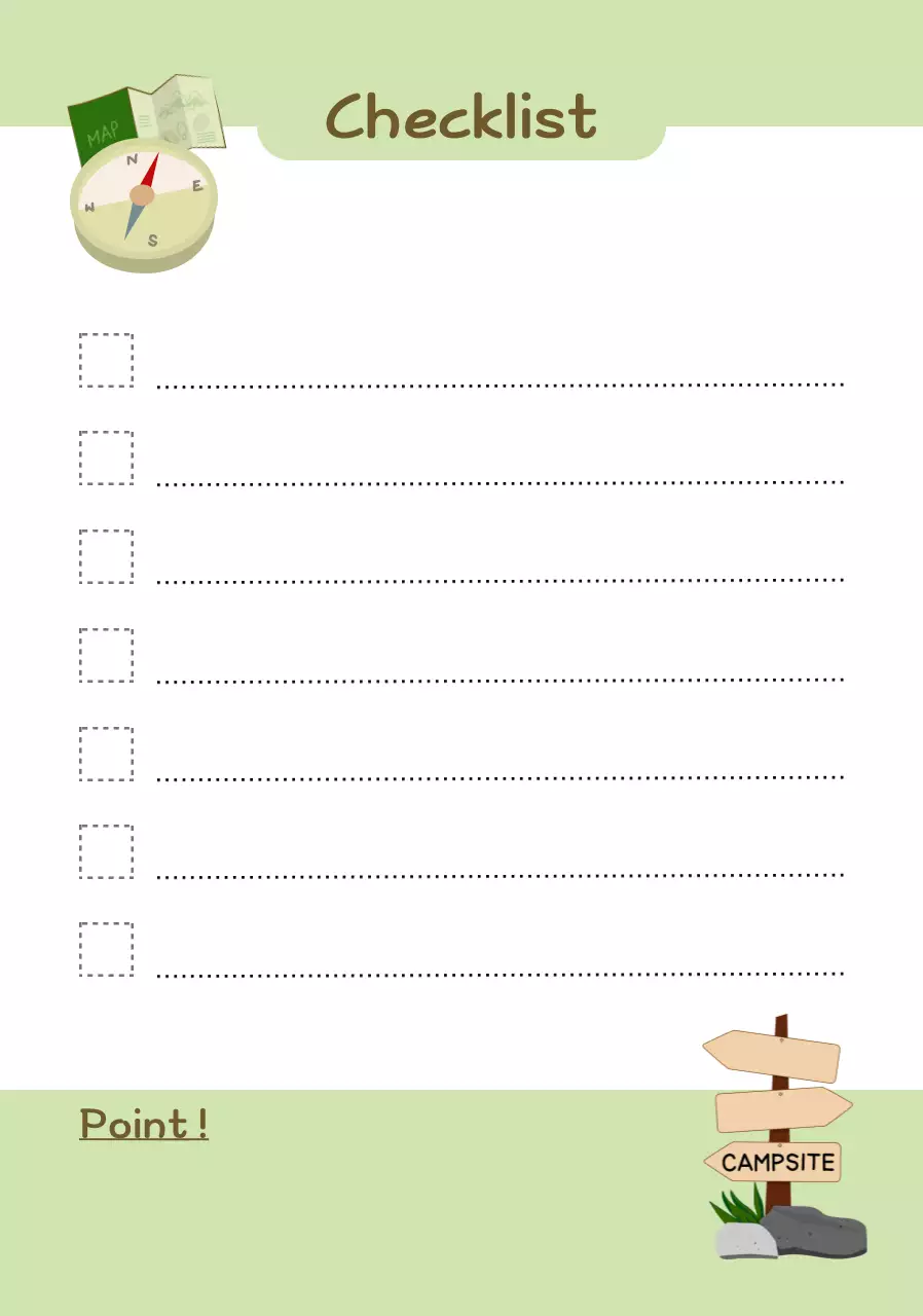 연두 깔끔 캠핑 체크리스트