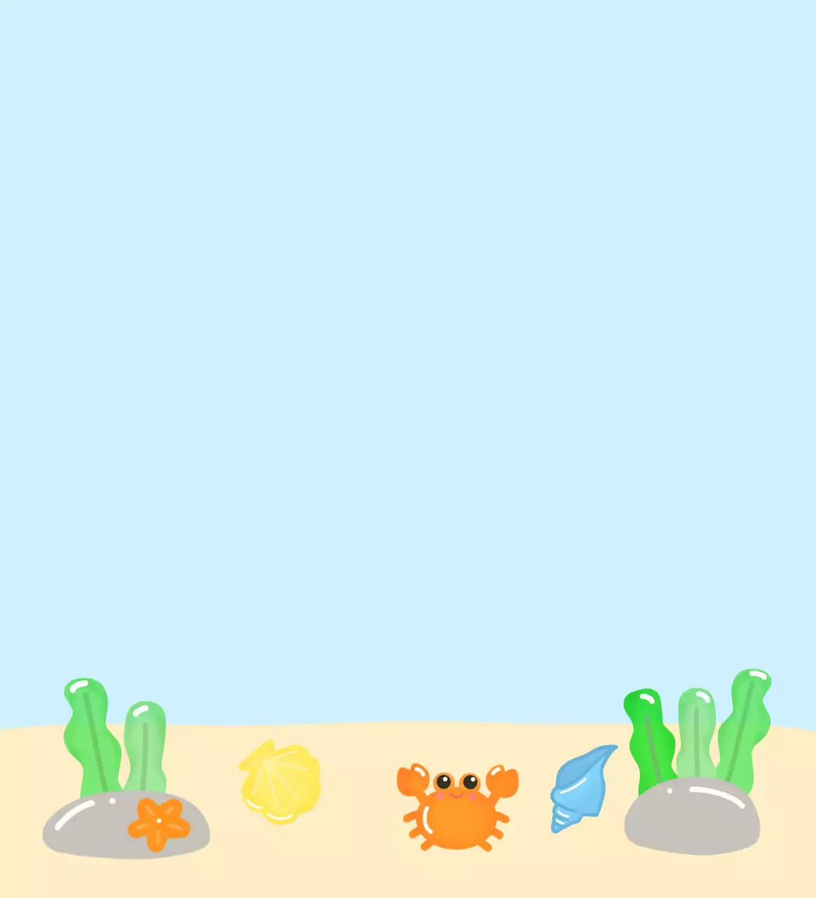 하늘색 아기자기한 바다 엽서