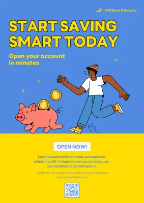 Blue Modern Savings Financial Promotion Poster