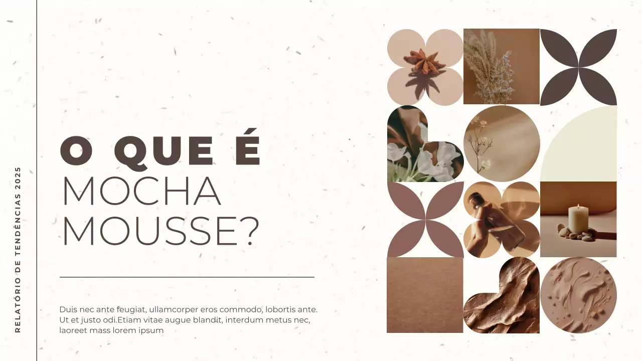 castanho e bege relatório de tendências moderno cor do ano apresentação de documento