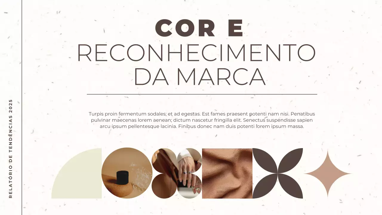 castanho e bege relatório de tendências moderno cor do ano apresentação de documento