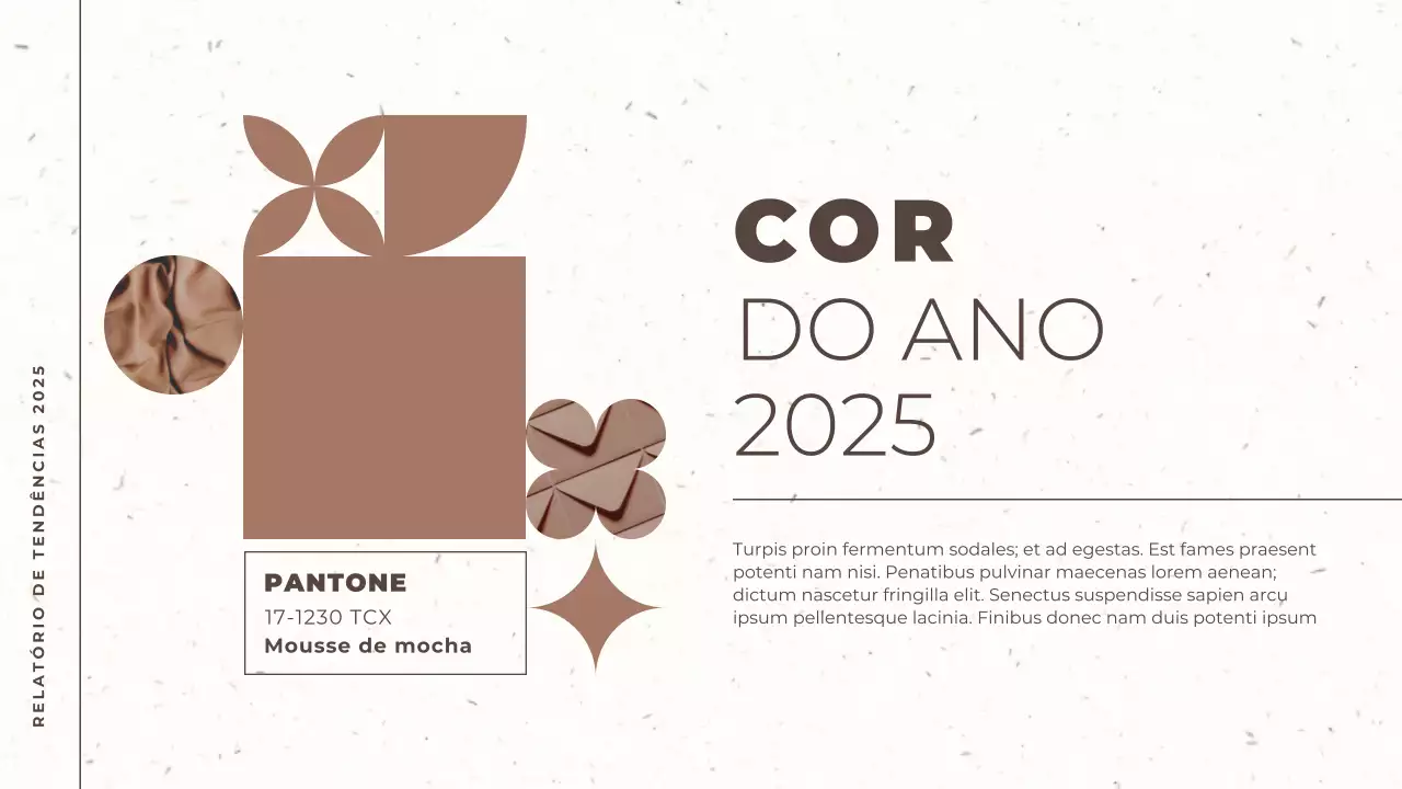 castanho e bege relatório de tendências moderno cor do ano apresentação de documento