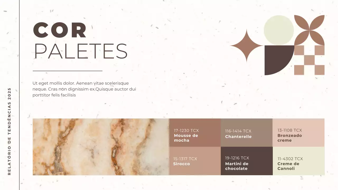 castanho e bege relatório de tendências moderno cor do ano apresentação de documento