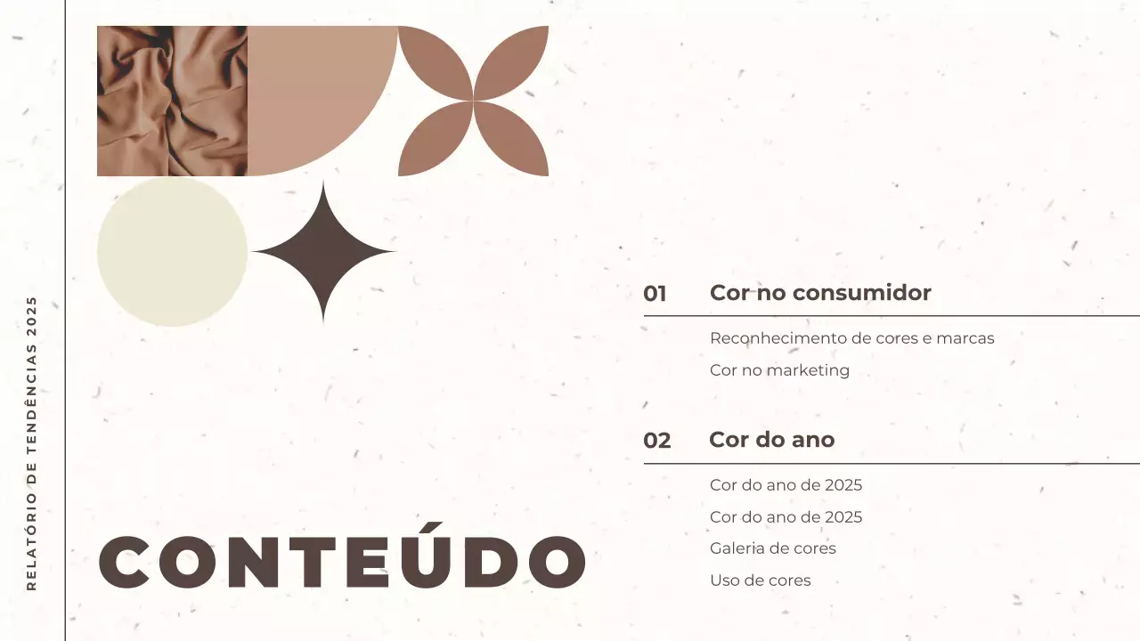 castanho e bege relatório de tendências moderno cor do ano apresentação de documento
