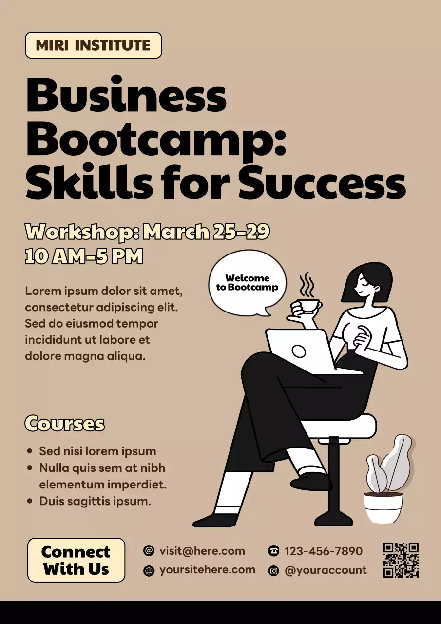 Beige Modern Business Workshop Announcement Poster