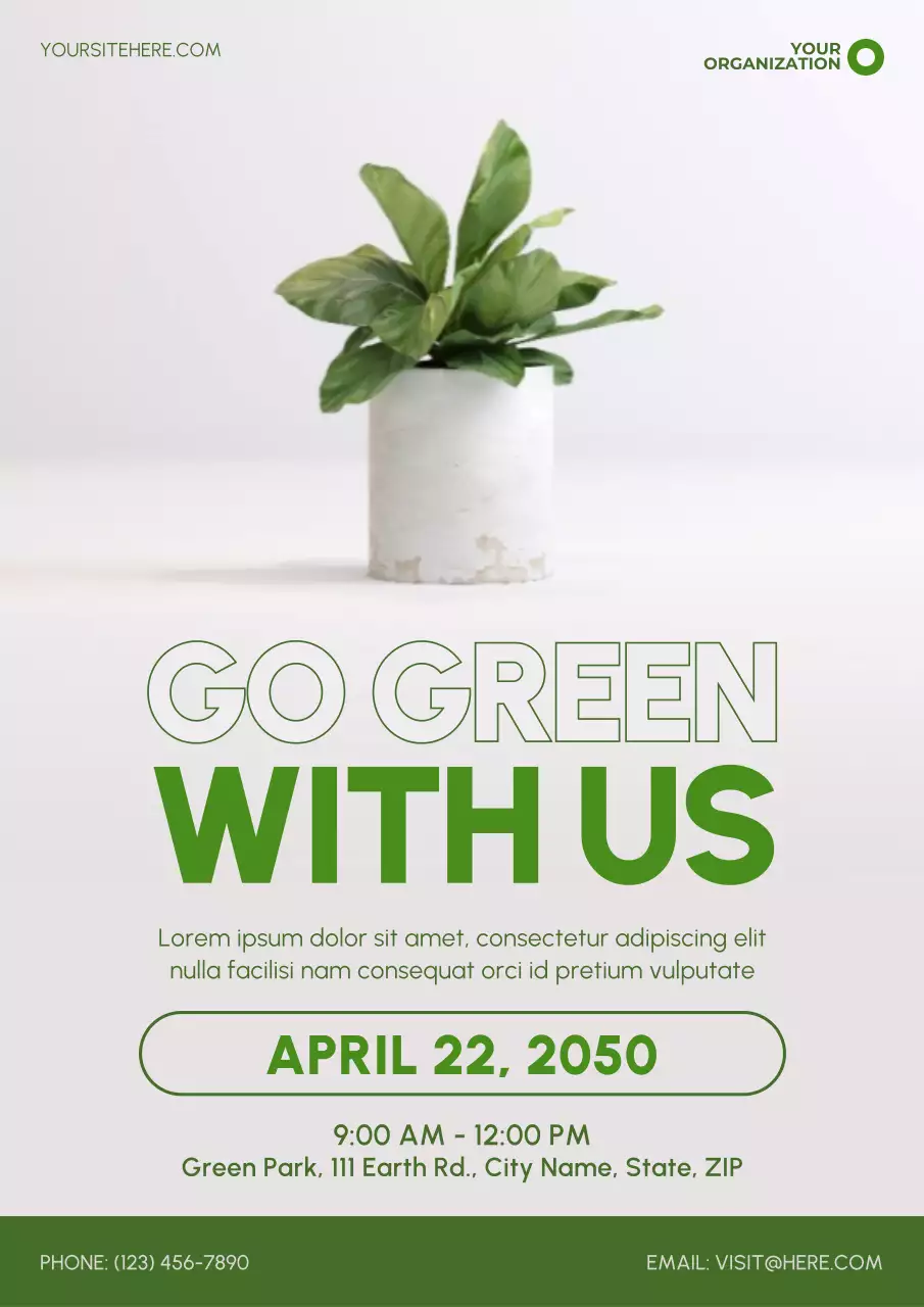 Minimalist Environmental Sustainability Go Green Poster