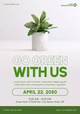 Minimalist Environmental Sustainability Go Green Poster