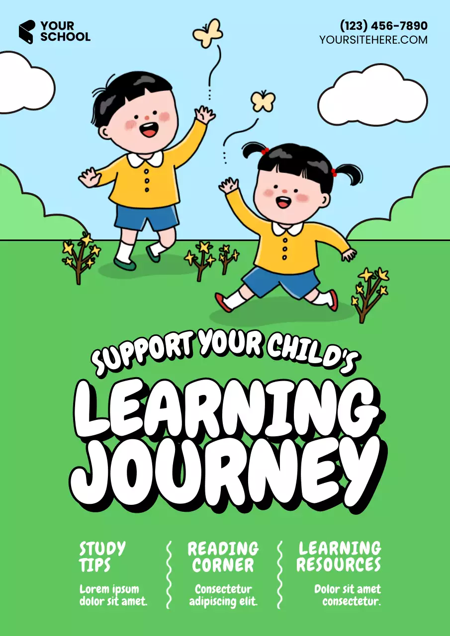 Fun Playful Child's Educational Tips and Home Learning Support for Primary Education Poster