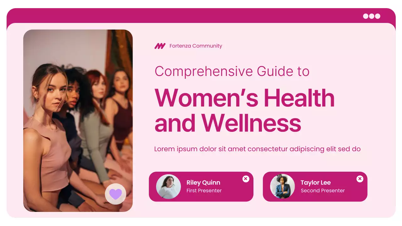 Pink Bold Minimalist Women's Health and Wellness Presentation