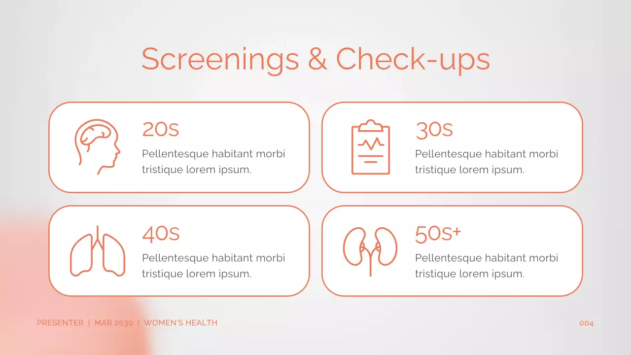 Peach Women's Health and Wellness with Clean Gradient Style Presentation