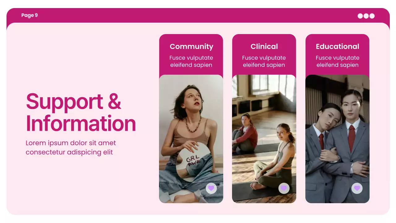 Pink Bold Minimalist Women's Health and Wellness Presentation