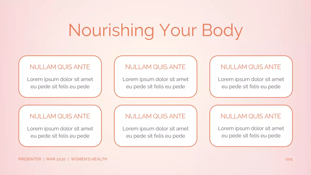 Peach Women's Health and Wellness with Clean Gradient Style Presentation