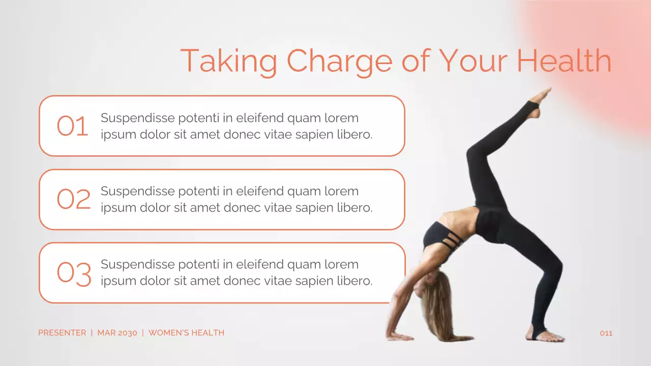 Peach Women's Health and Wellness with Clean Gradient Style Presentation