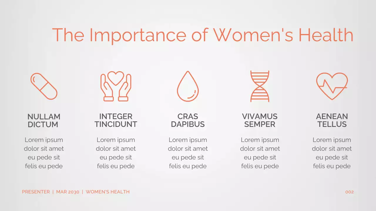 Peach Women's Health and Wellness with Clean Gradient Style Presentation