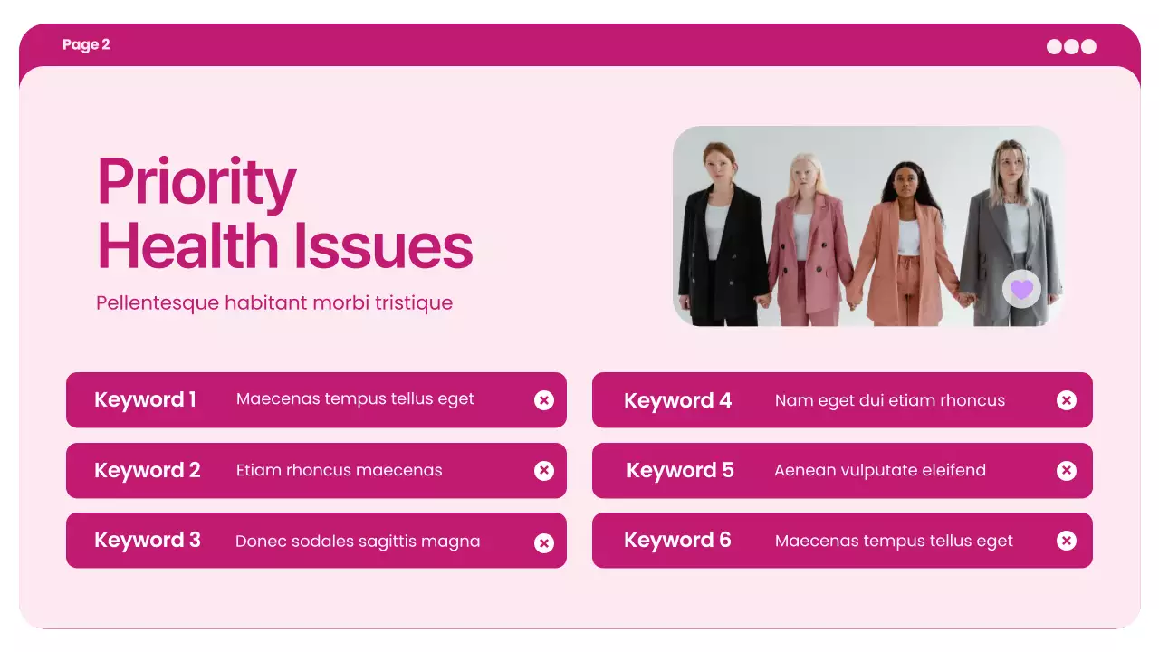 Pink Bold Minimalist Women's Health and Wellness Presentation