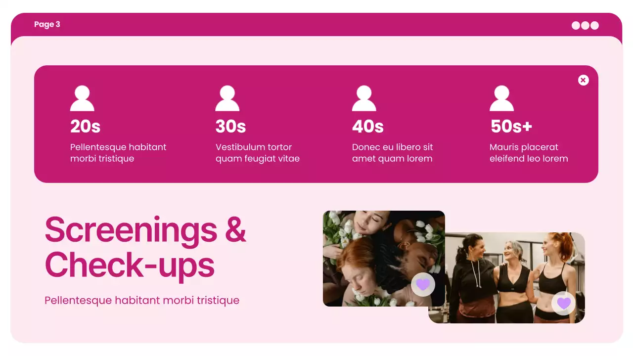 Pink Bold Minimalist Women's Health and Wellness Presentation