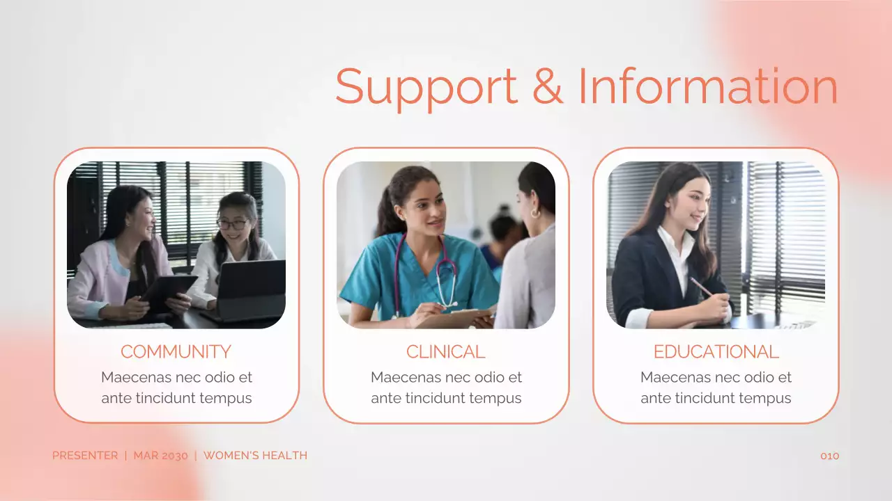 Peach Women's Health and Wellness with Clean Gradient Style Presentation