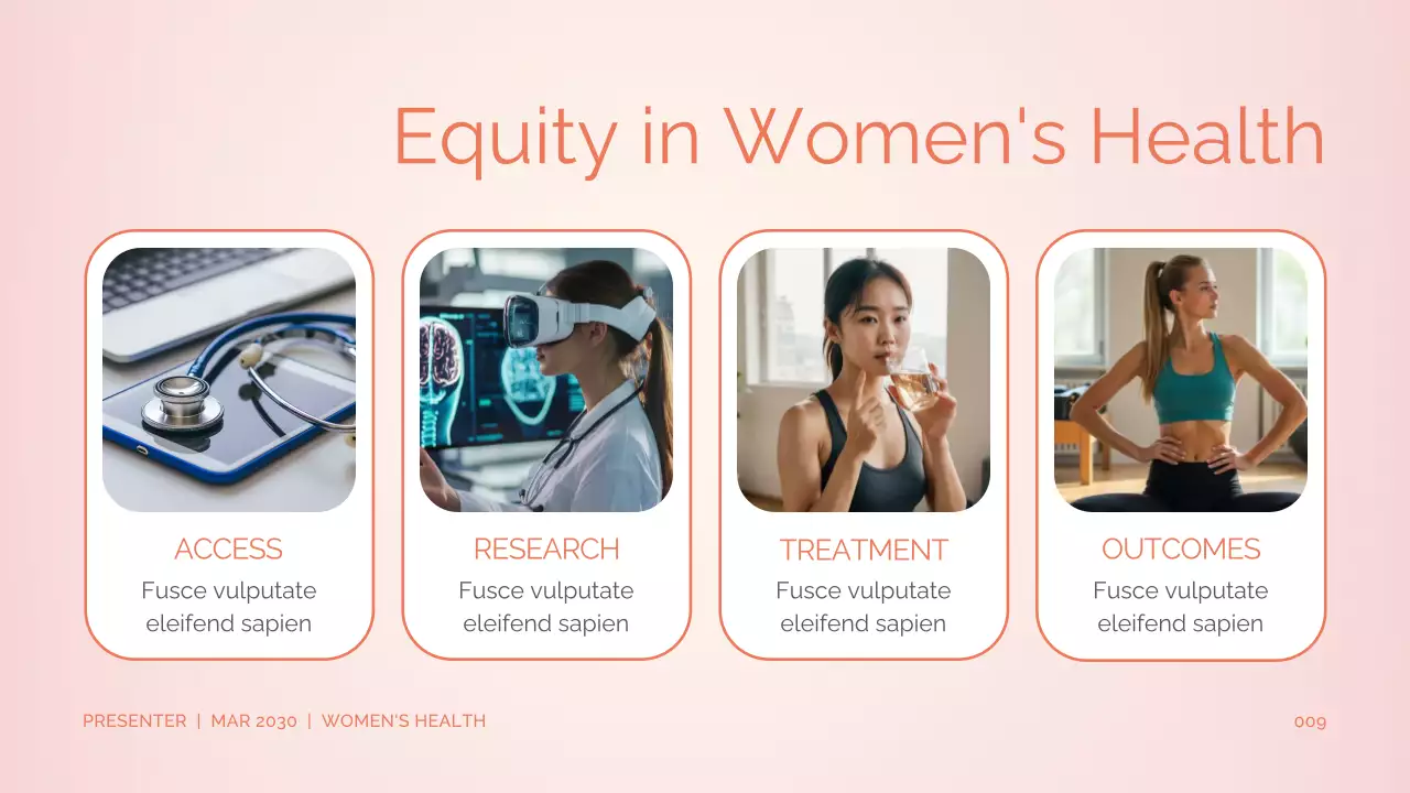 Peach Women's Health and Wellness with Clean Gradient Style Presentation