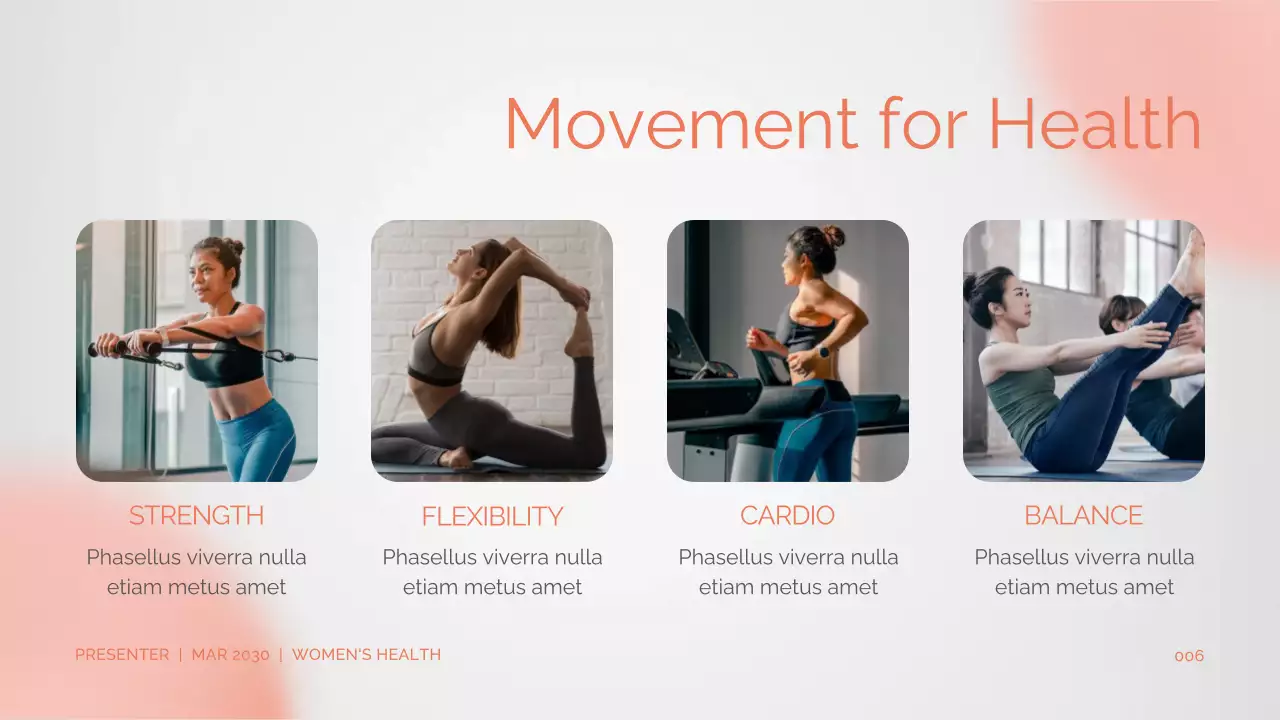 Peach Women's Health and Wellness with Clean Gradient Style Presentation