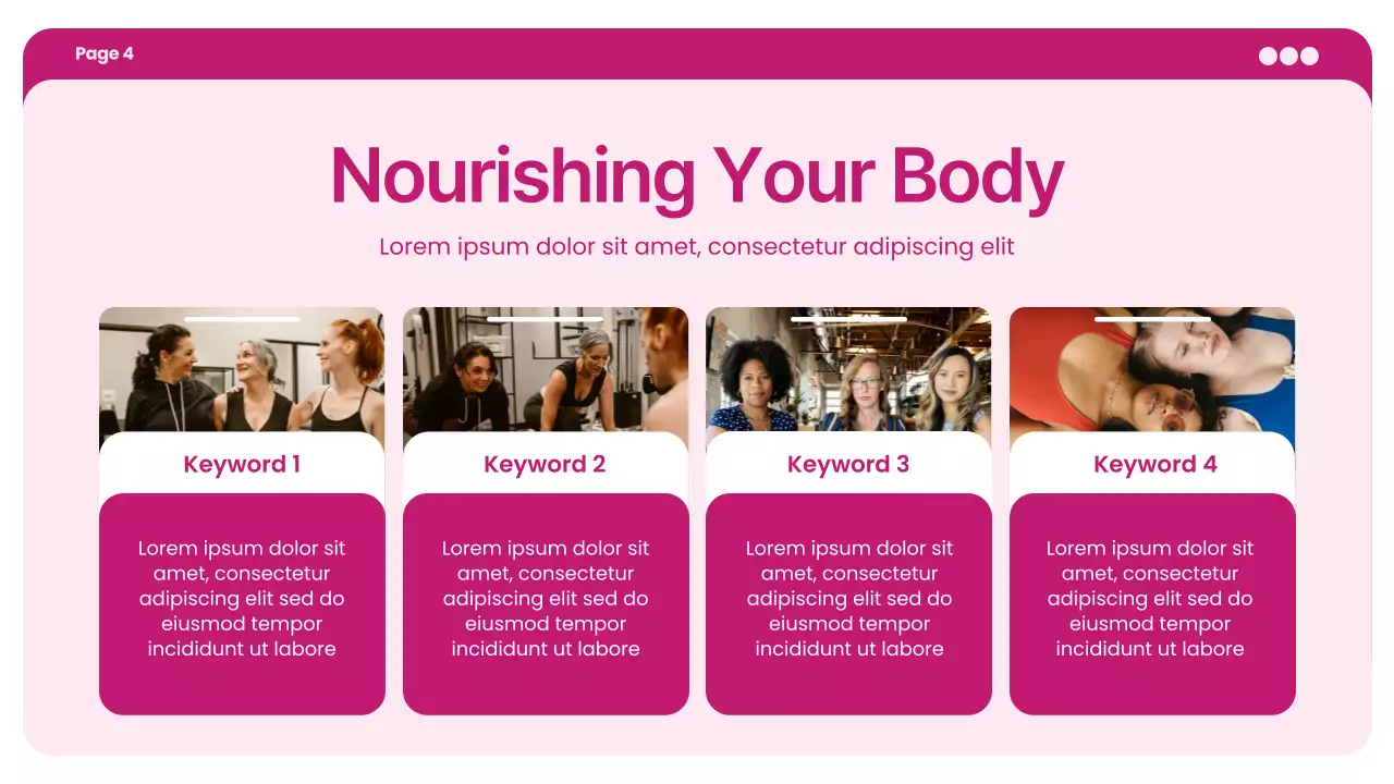 Pink Bold Minimalist Women's Health and Wellness Presentation