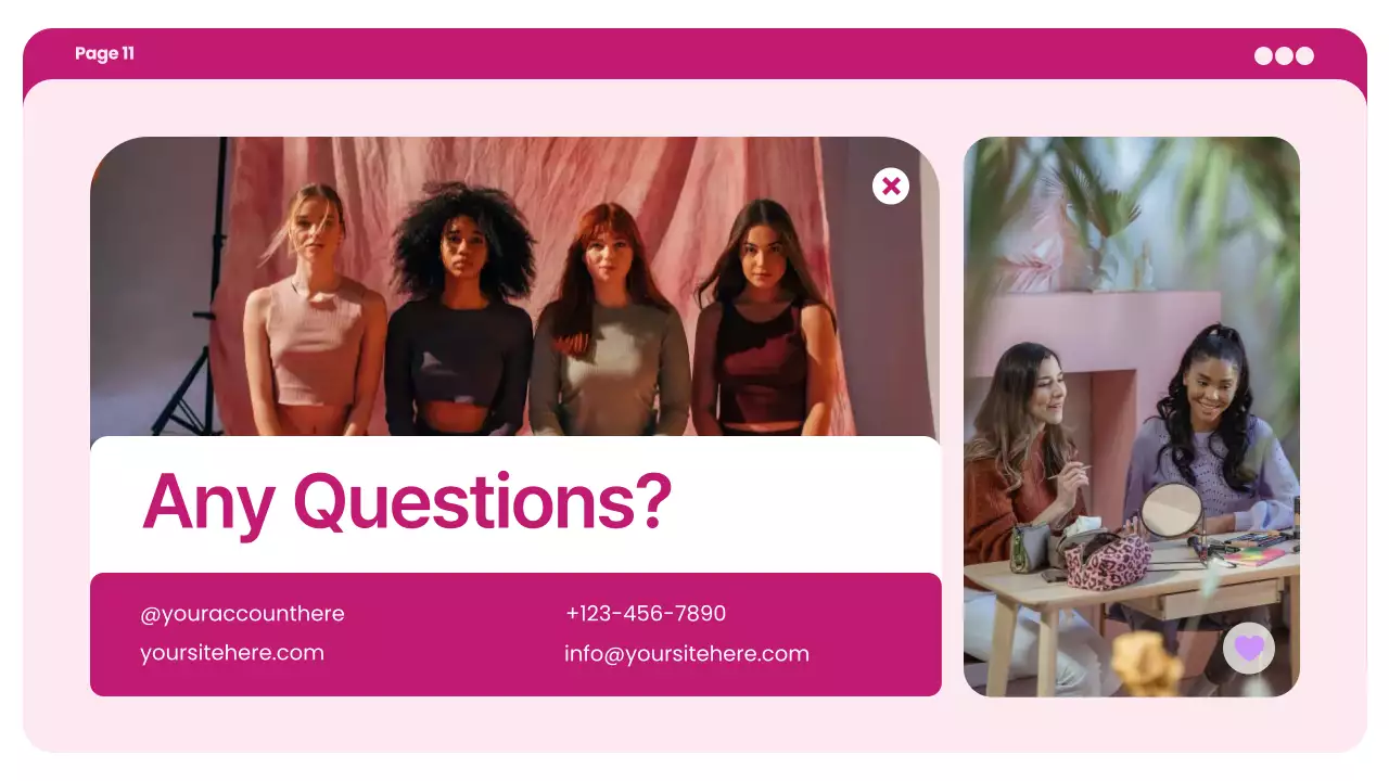 Pink Bold Minimalist Women's Health and Wellness Presentation