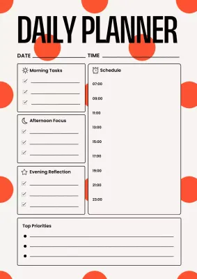 Red Retro Planner Schedule Poster