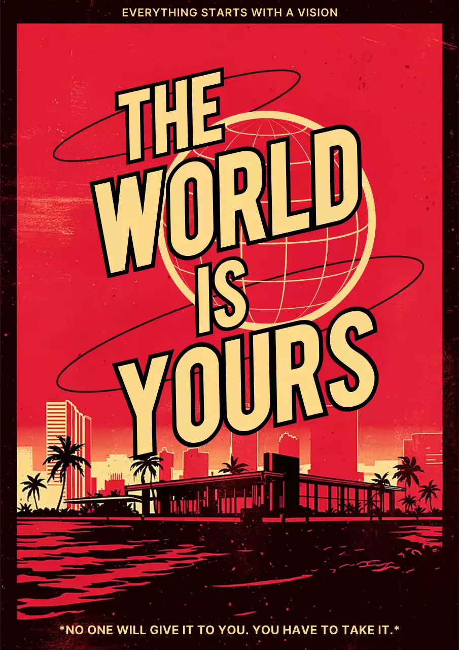 Red Retro motivational Poster Advertisement Poster