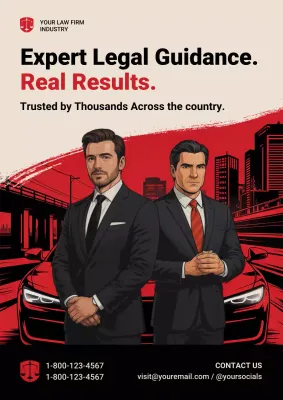 Red Professional Legal Advertisement Poster