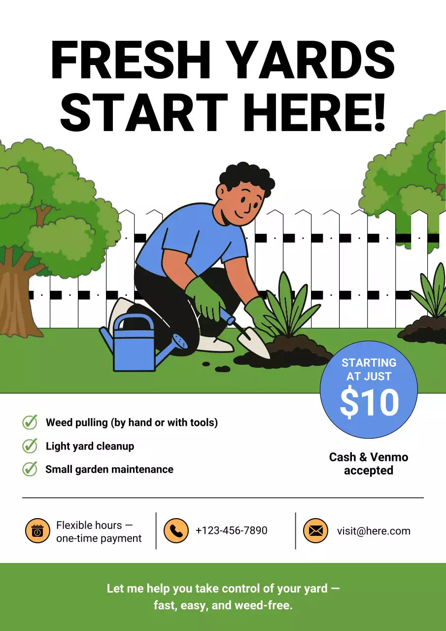 Green Clean Gardening Advertisement Poster