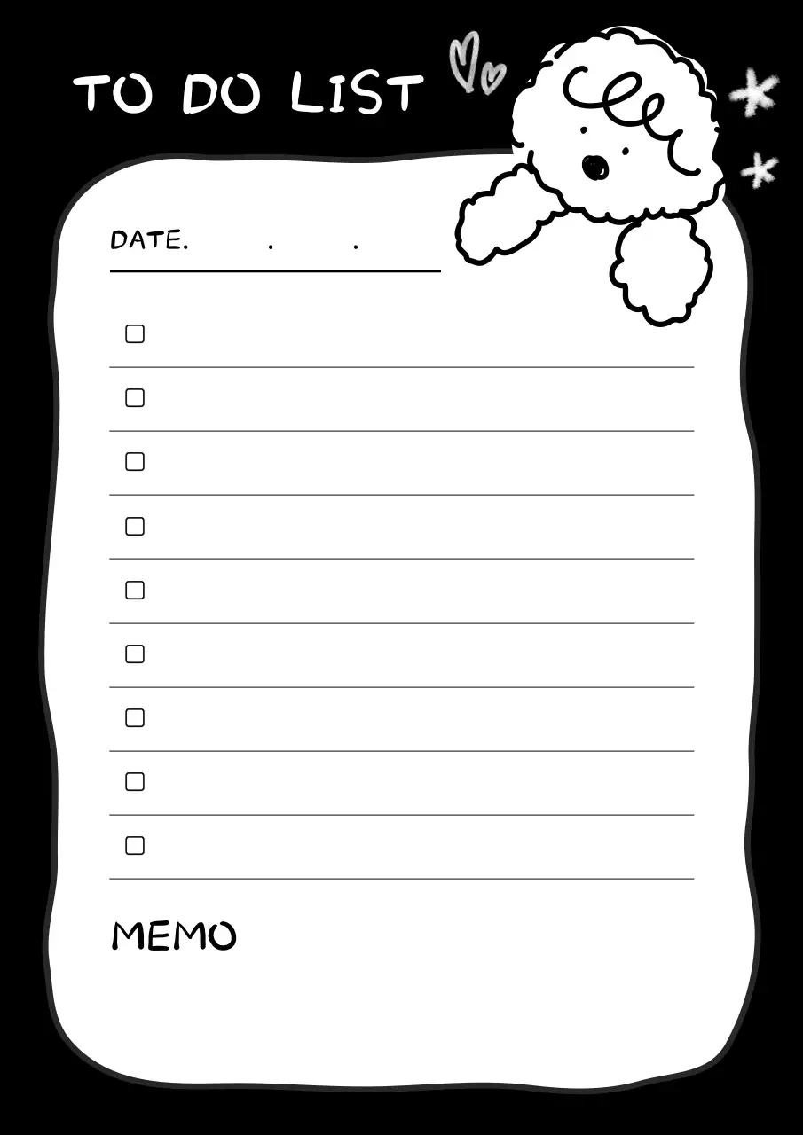 白黒 かわいい メモ メモ