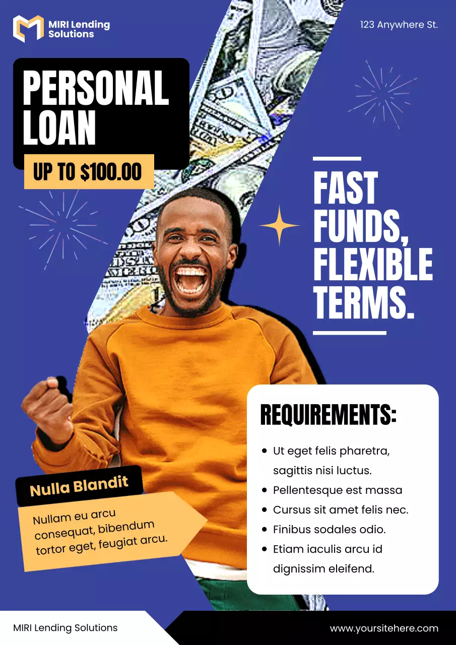 Blue Modern Loan Promotion Poster