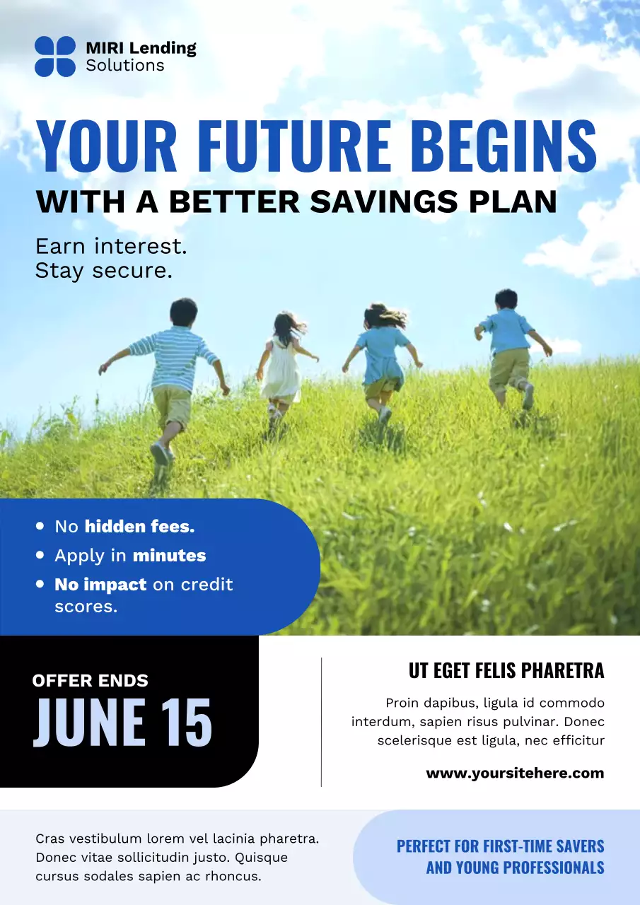 Blue Simple Bank Savings Promotion Poster