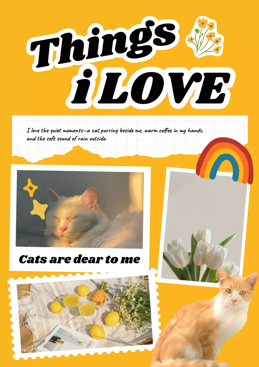 Yellow Retro Love Diary Poster