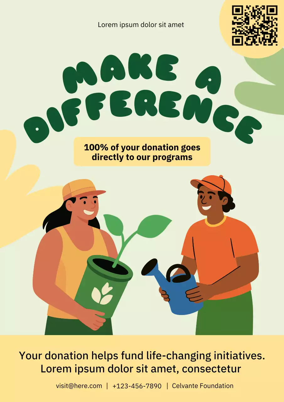 Green Modern Donation Promotion Poster