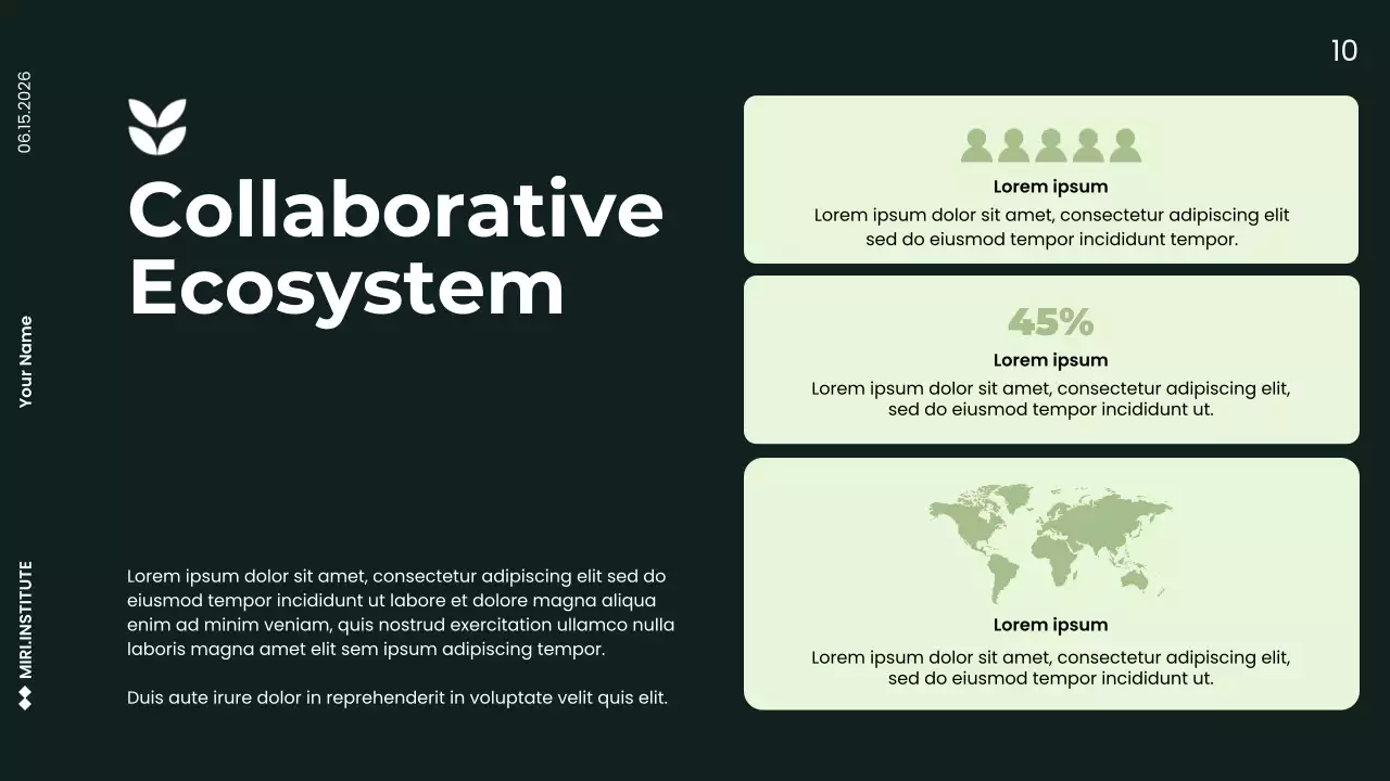 Green Minimalist Impact Report Presentation