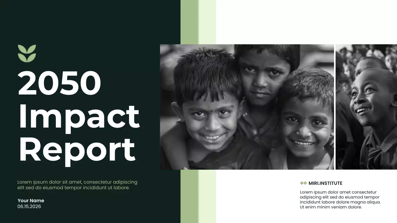 Green Minimalist Impact Report Presentation