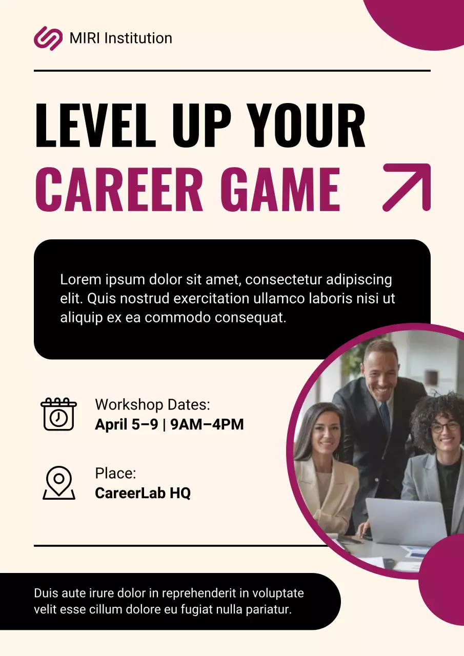 Beige Modern Career Workshop Announcement Poster