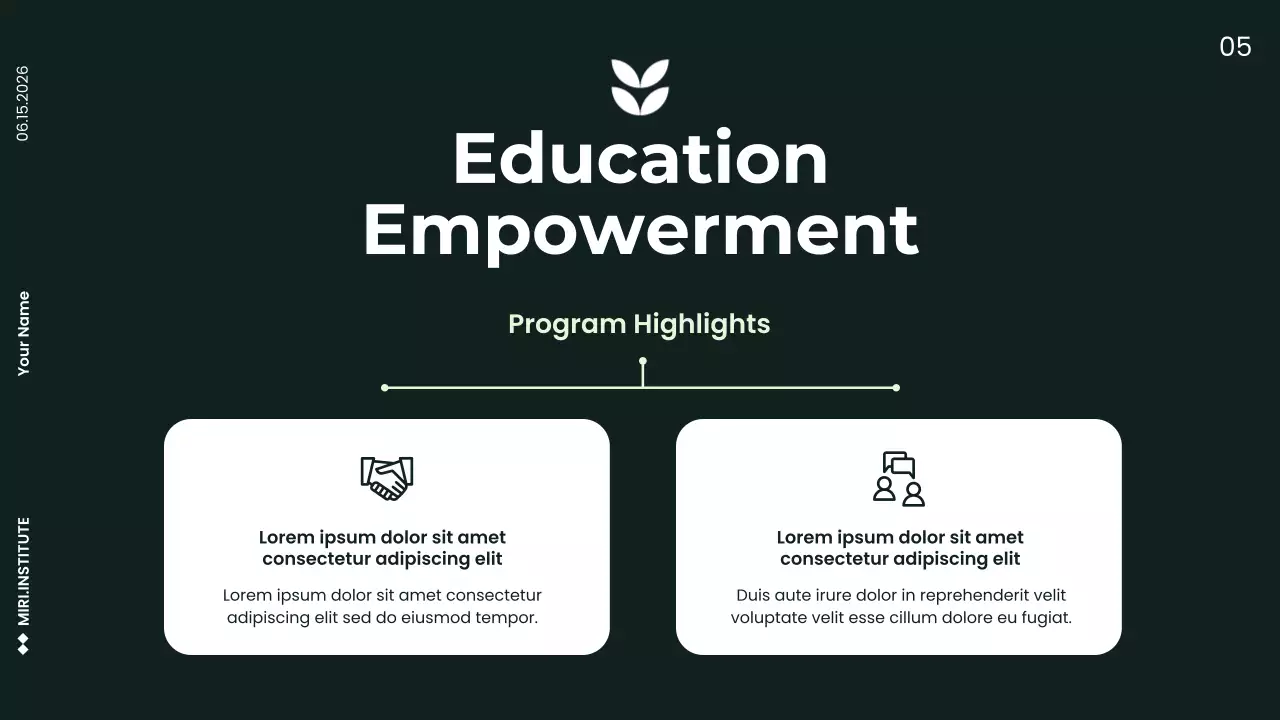 Green Minimalist Impact Report Presentation