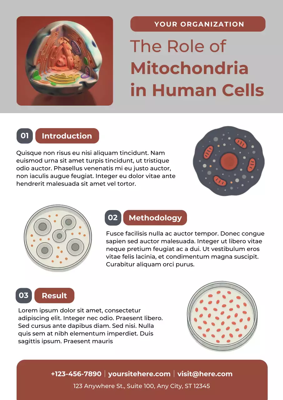 Brown Modern Biology Mitochondria Research Poster