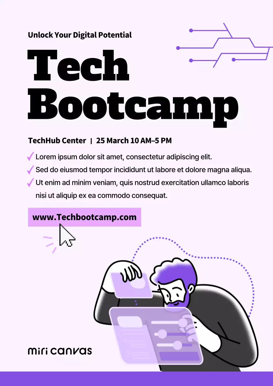 Purple Modern Tech Promotion Poster