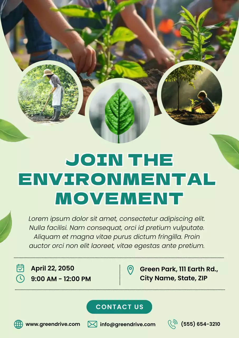 Green Modern Environmental Event Poster