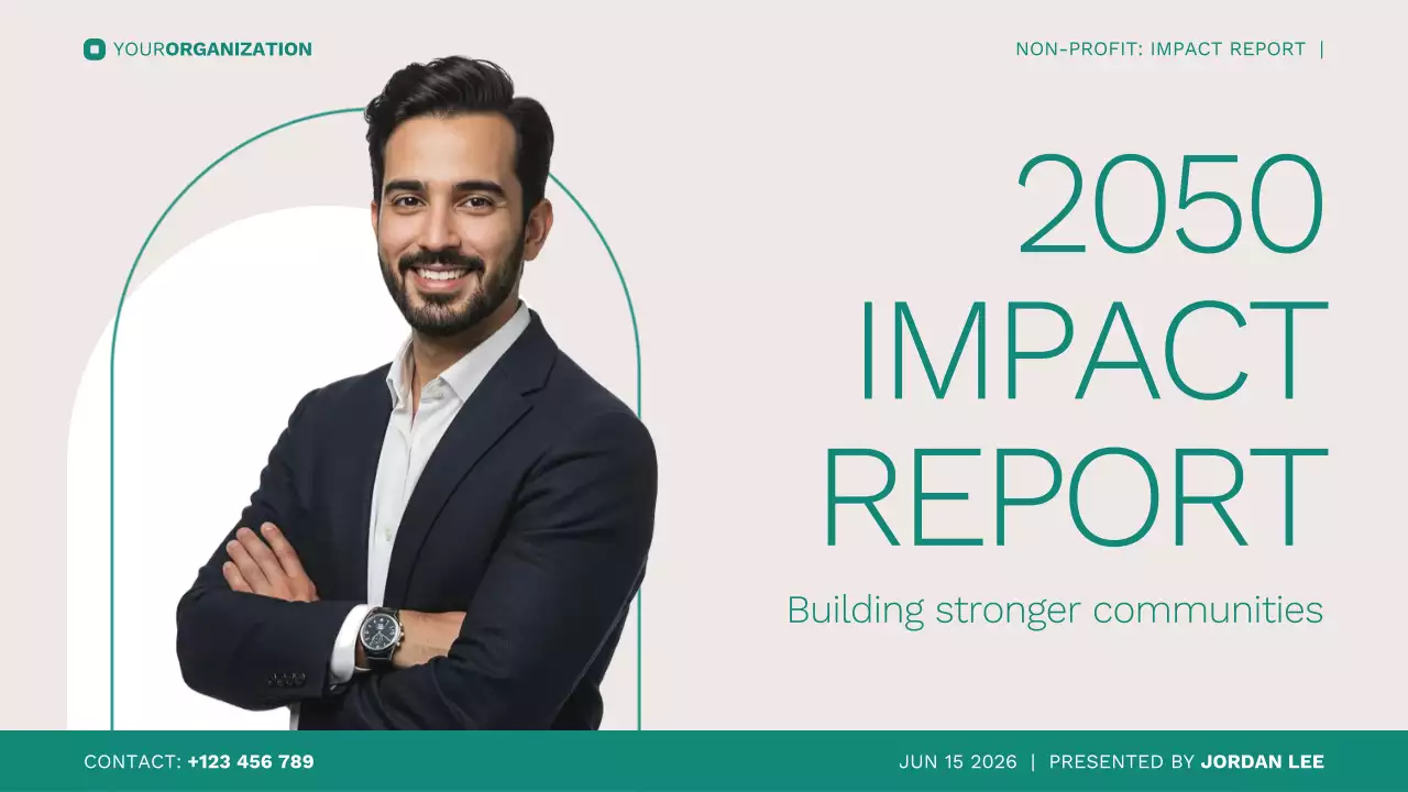 Clean Professional Non-profit Impact Report for Your Project or Organization Presentation